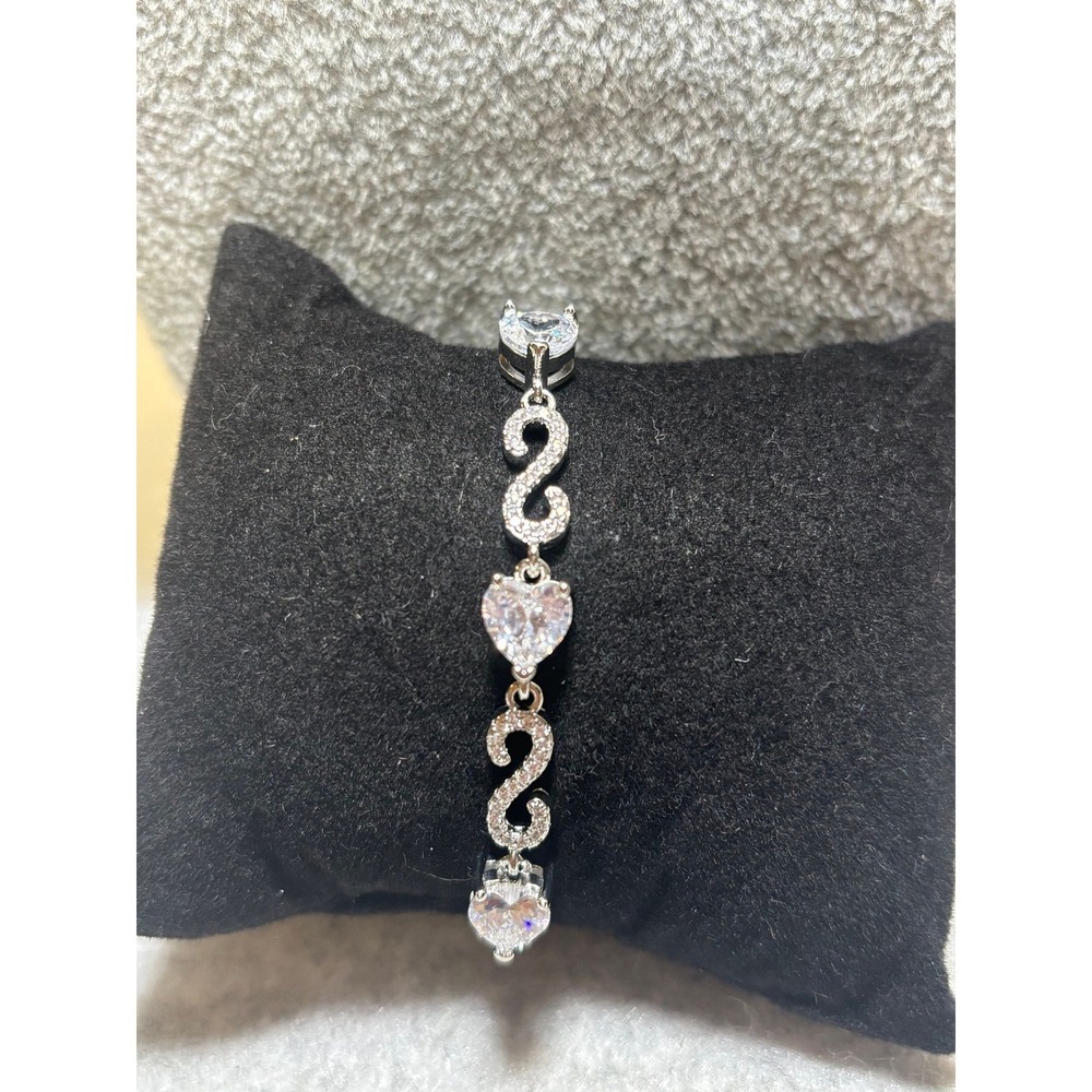 #33. Silver-tone Bracelet Pear-shaped Stones